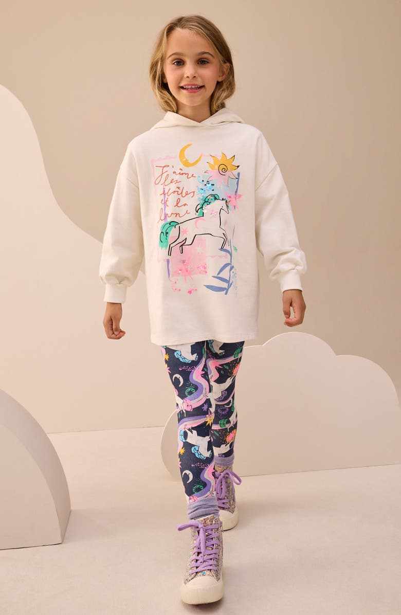 NEXT Kids' Unicorn Hoodie & Leggings Set, Alternate, color, White Multi