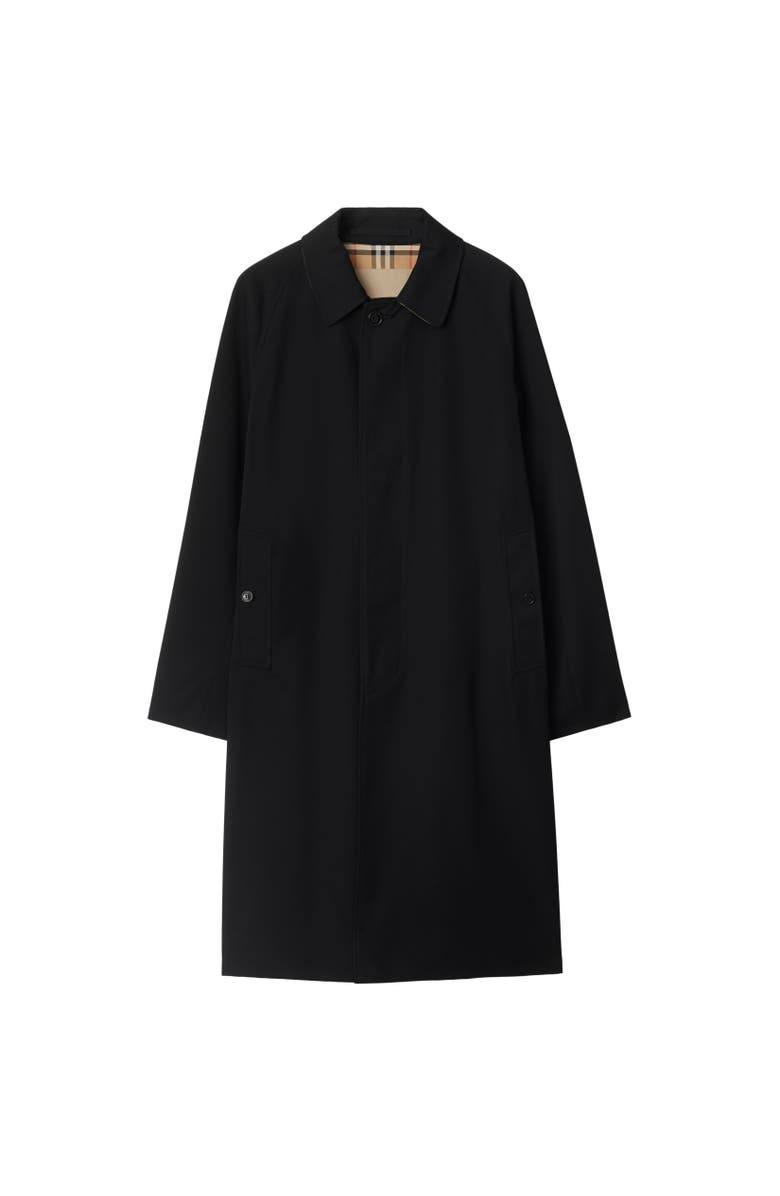 Burberry Long Camden Heritage Car Coat, Alternate, color, Black