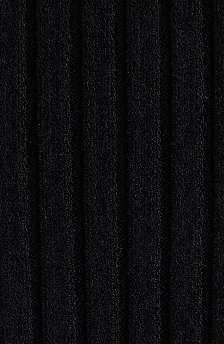 Courrèges Light Rib Cotton & Merino Wool Half Snap Sweater, Alternate, color, Black