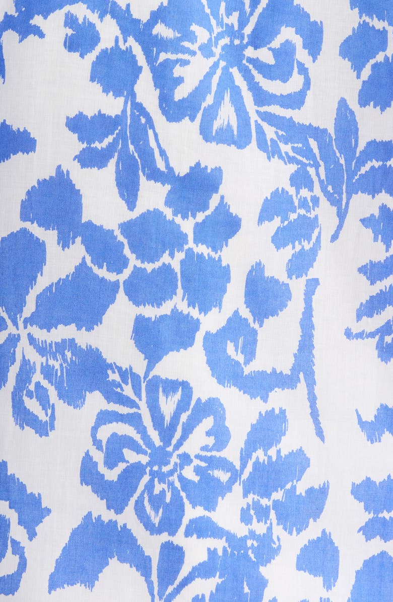 SUGARLIPS Shia Floral Avy Cotton Button-Up Top, Alternate, color, White Blue