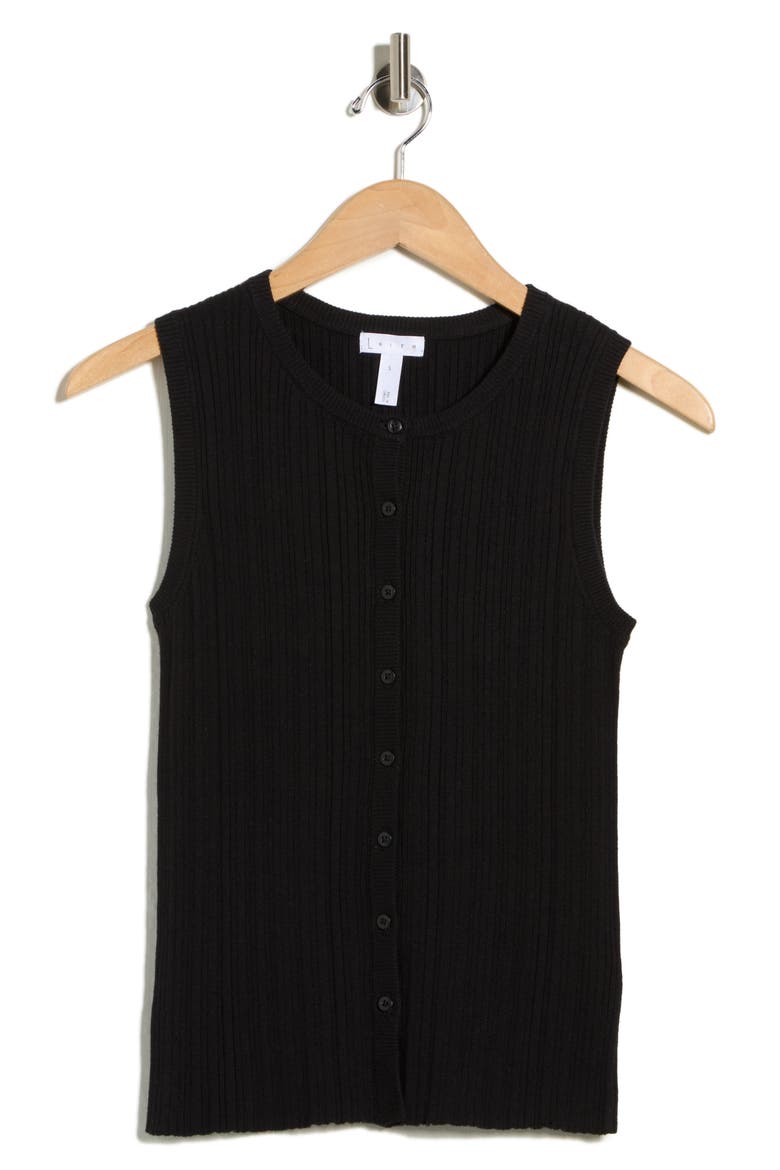 Variegated Rib Sweater Tank, Alternate, color, BLACK
