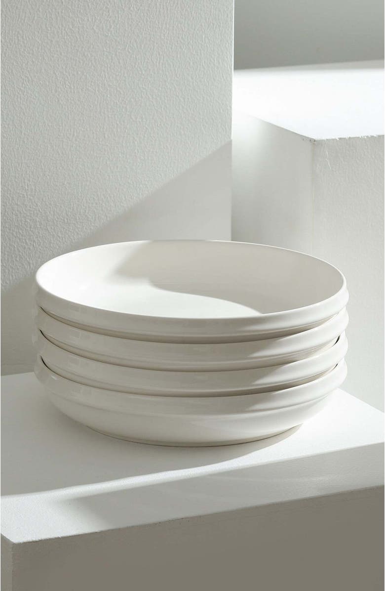 Stone Lain Verso Porcelain 4-Piece Salad Plate Set, Alternate, color, White