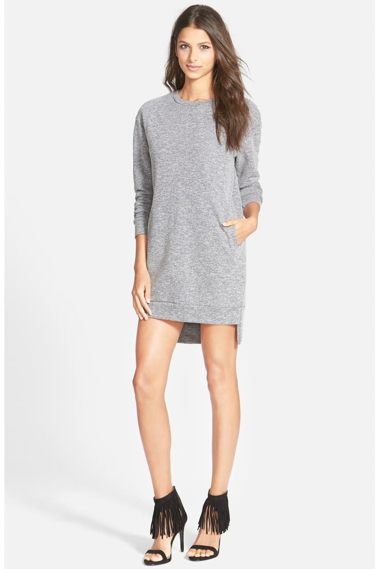 Sweatshirt Tunic Dress, Main, color, GREY MARL