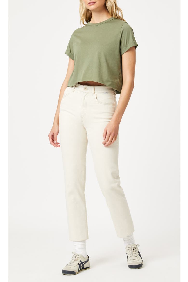 Raw Hem Crop T-Shirt, Alternate, color, DEEP LICHEN GREEN