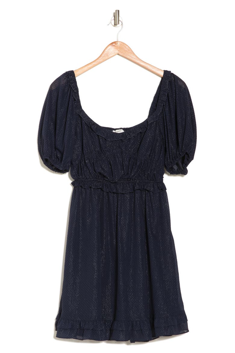 Polka Dot Mini Dress, Alternate, color, NAVY