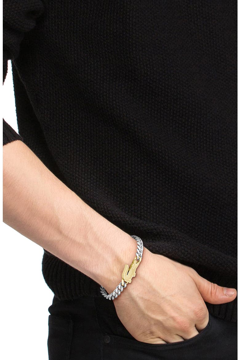 Arthor Crocodile Pendant Bracelet, Alternate, color, SILVER STAINLES STEEL