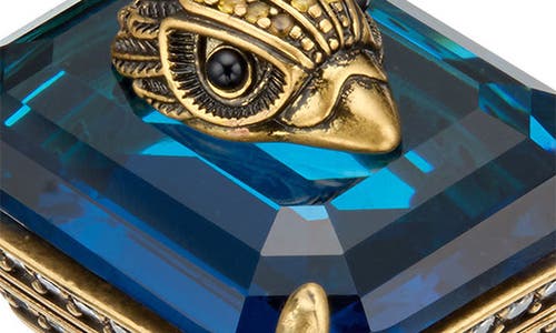 Kurt Geiger London Emerald Cut Crystal Cocktail Ring In Gold