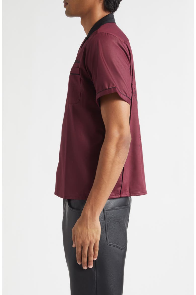 Chain Stitch Piped Voile Camp Shirt, Alternate, color, CHERRY