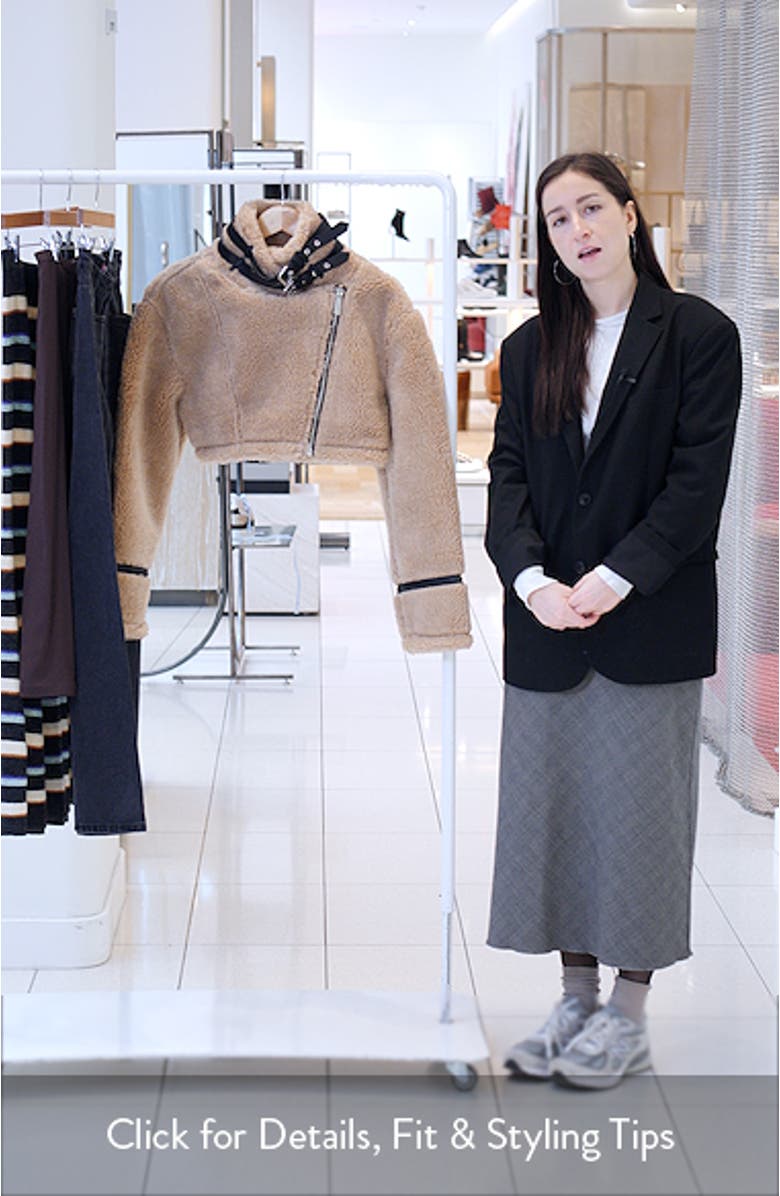 Reversible Faux Shearling Crop Moto Jacket, sales video thumbnail