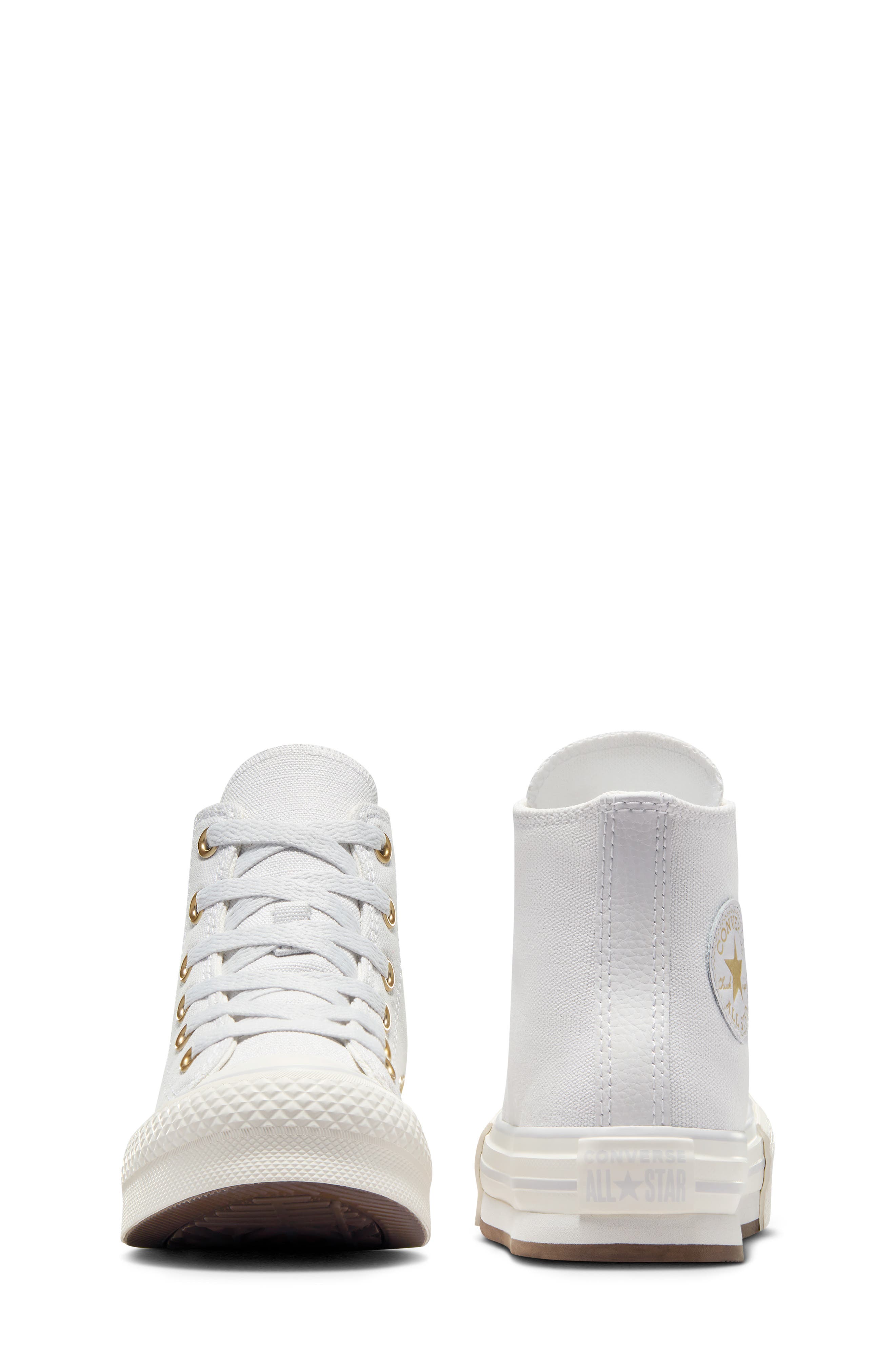 Converse Kids' Chuck Taylor<sup>®</sup> All Star<sup>®</sup> EVA Lift High Top Sneaker, Alternate, color, Barely Grey/ Egret/ Gold