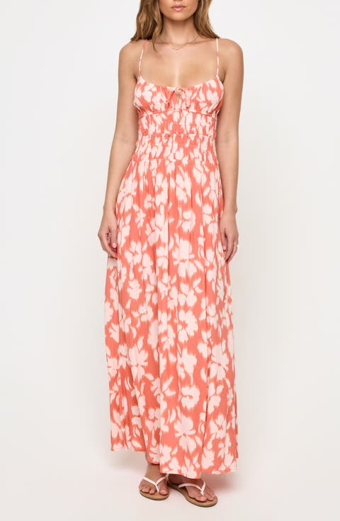 Tala Shirred Waist Cover-Up Maxi Sundress