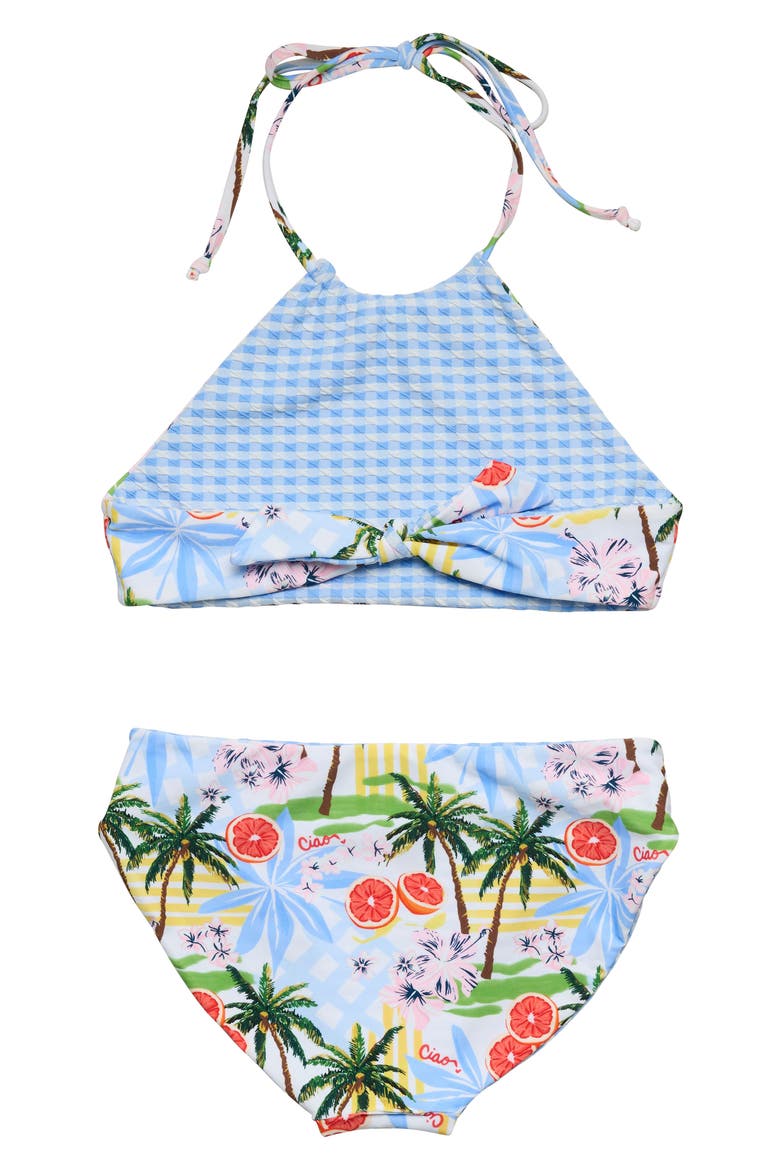 Kids' Ciao Paradiso Reversible UPF 50+ Two-Piece Swimsuit, Alternate, color, BLUE