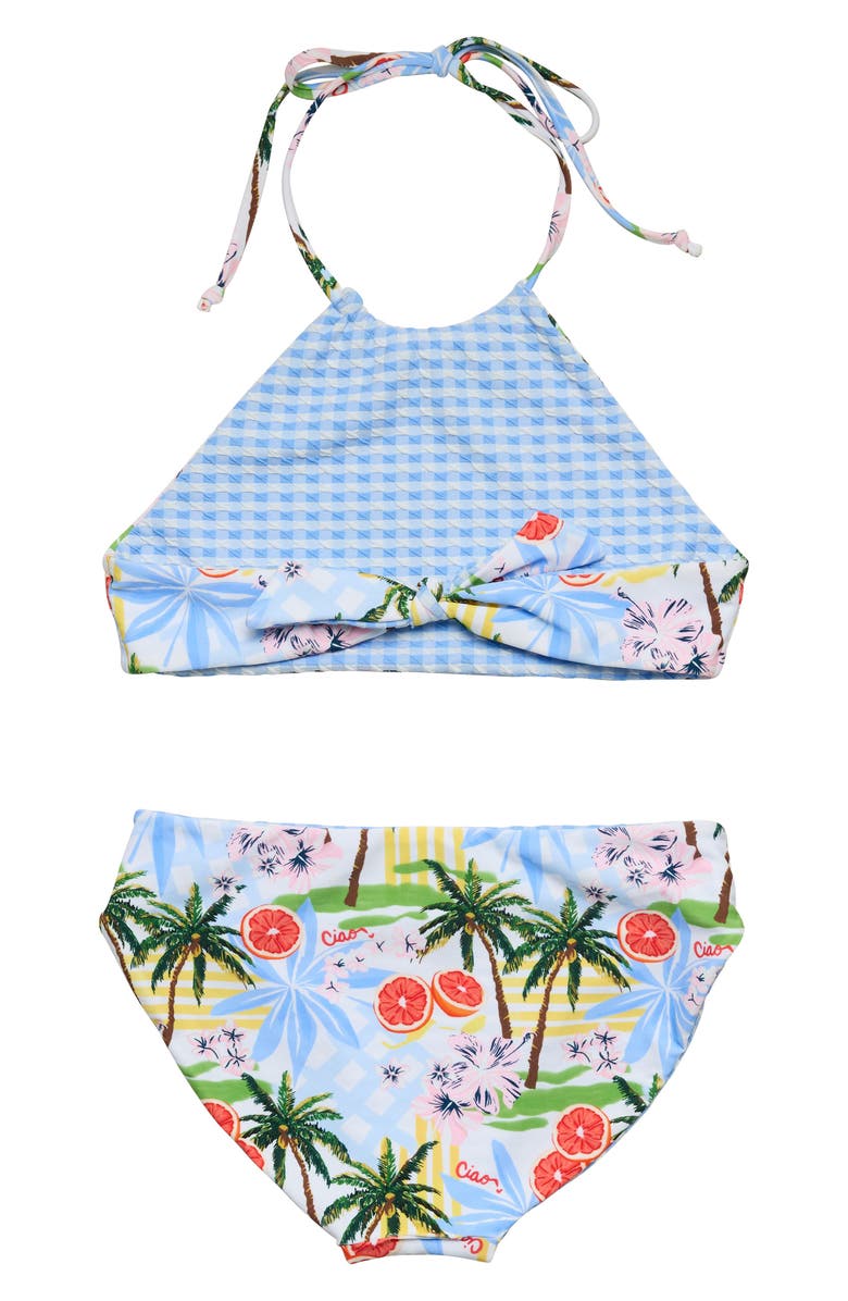 Snapper Rock Kids' Ciao Paradiso Reversible UPF 50+ Two-Piece Swimsuit, Alternate, color,