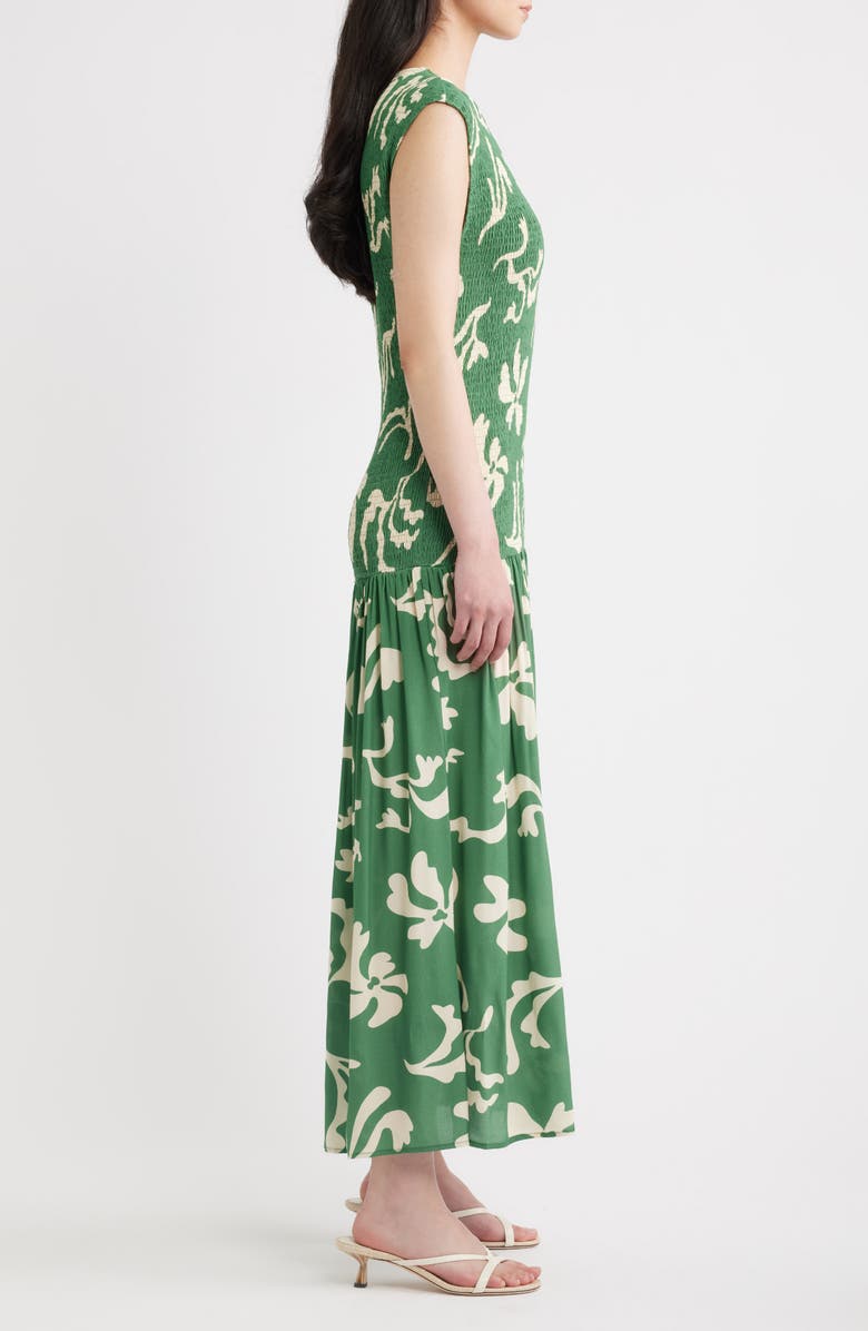 A.REN Leilani Floral Smock Bodice Maxi Dress, Alternate, color, 