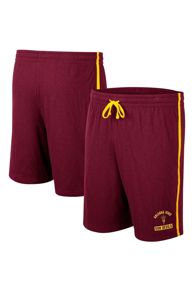Men's Colosseum Maroon Arizona State Sun Devils Thunder Slub Shorts, Main, color, Maroon