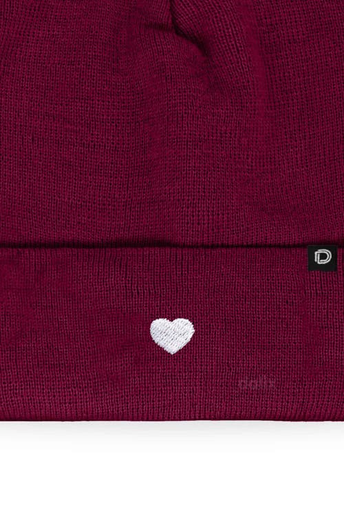 Dalix Lil Heart Beanie Cap In Burgundy
