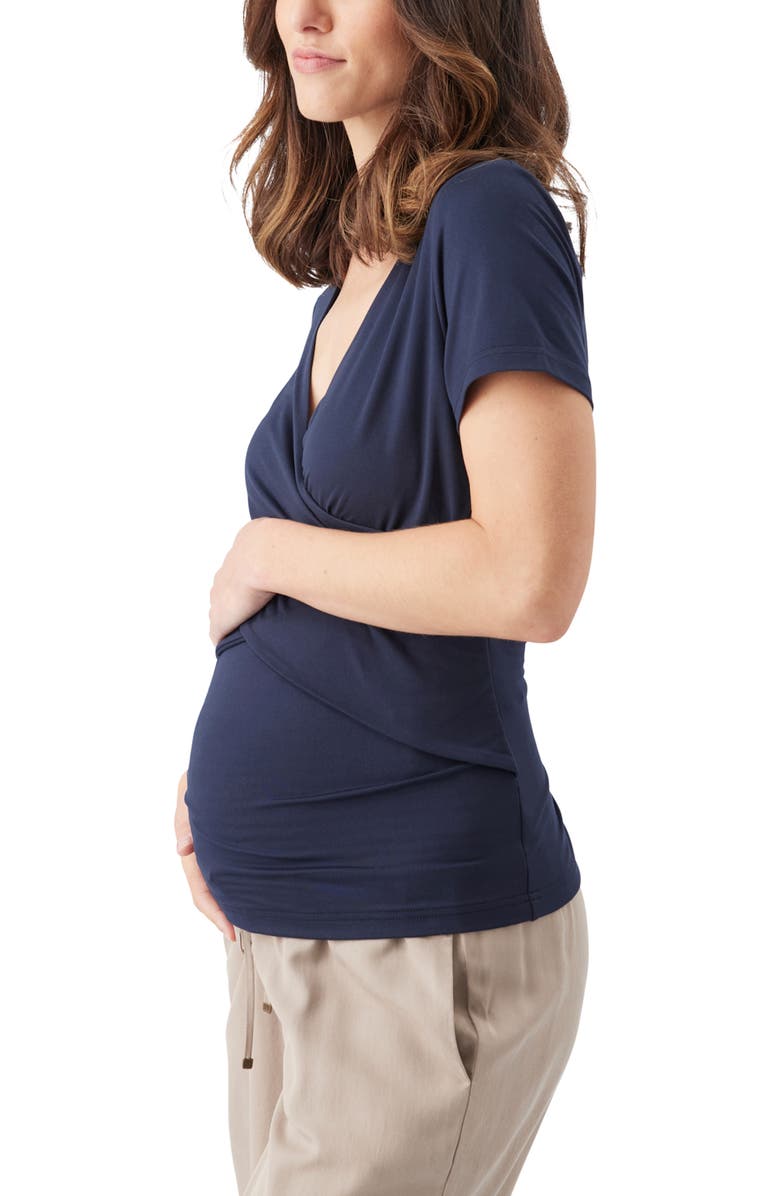 Ripe Maternity Luxe Knit Embrace Nursing Tee, Alternate, color, Navy