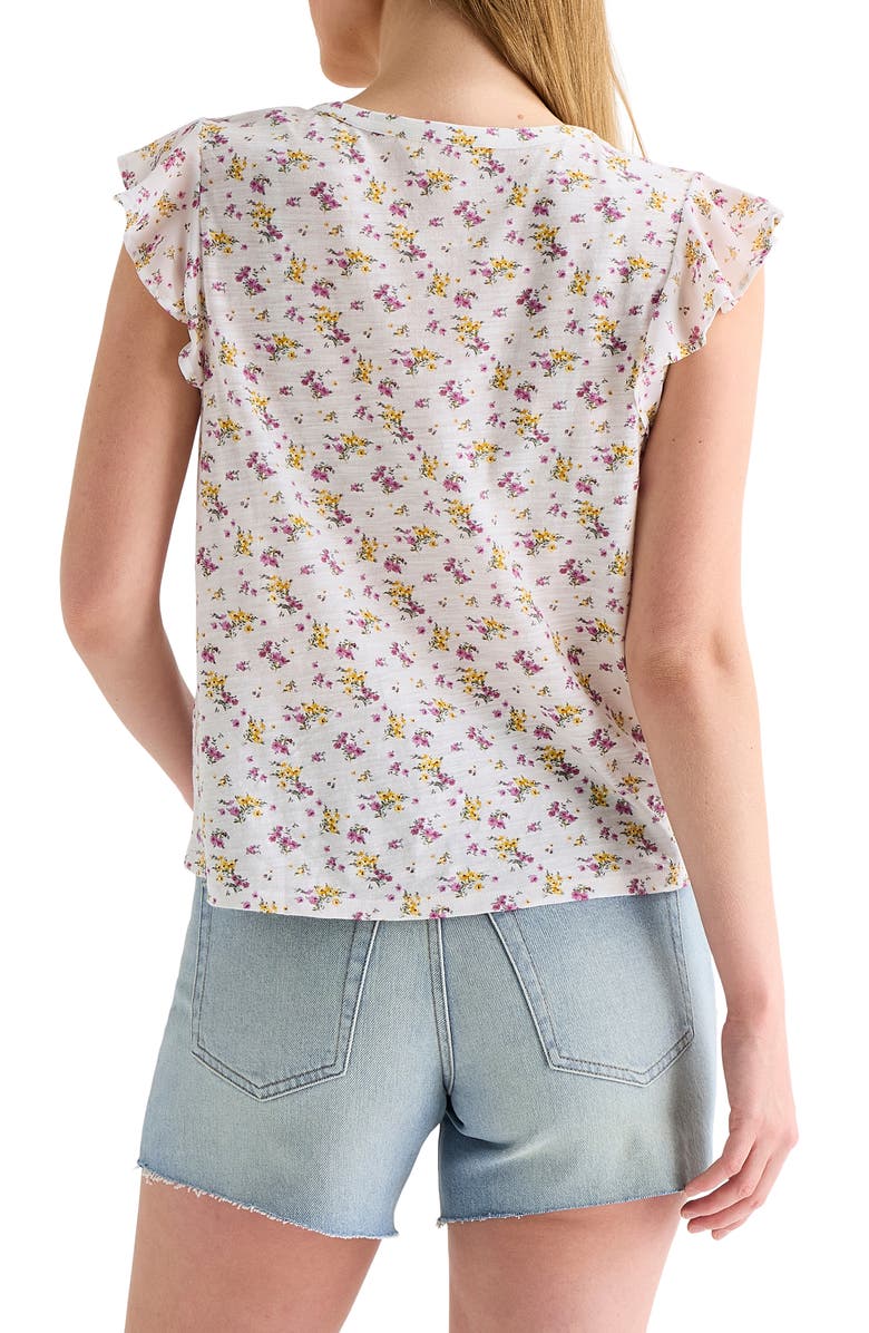 Lucky Brand Floral Pintuck Top, Alternate, color, Cream Floral