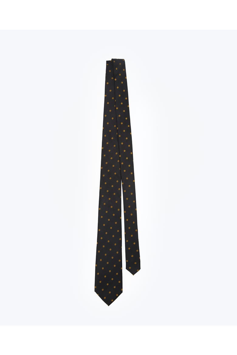 Polka Dot Silk Jacquard Tie, Alternate, color, Black & Gold