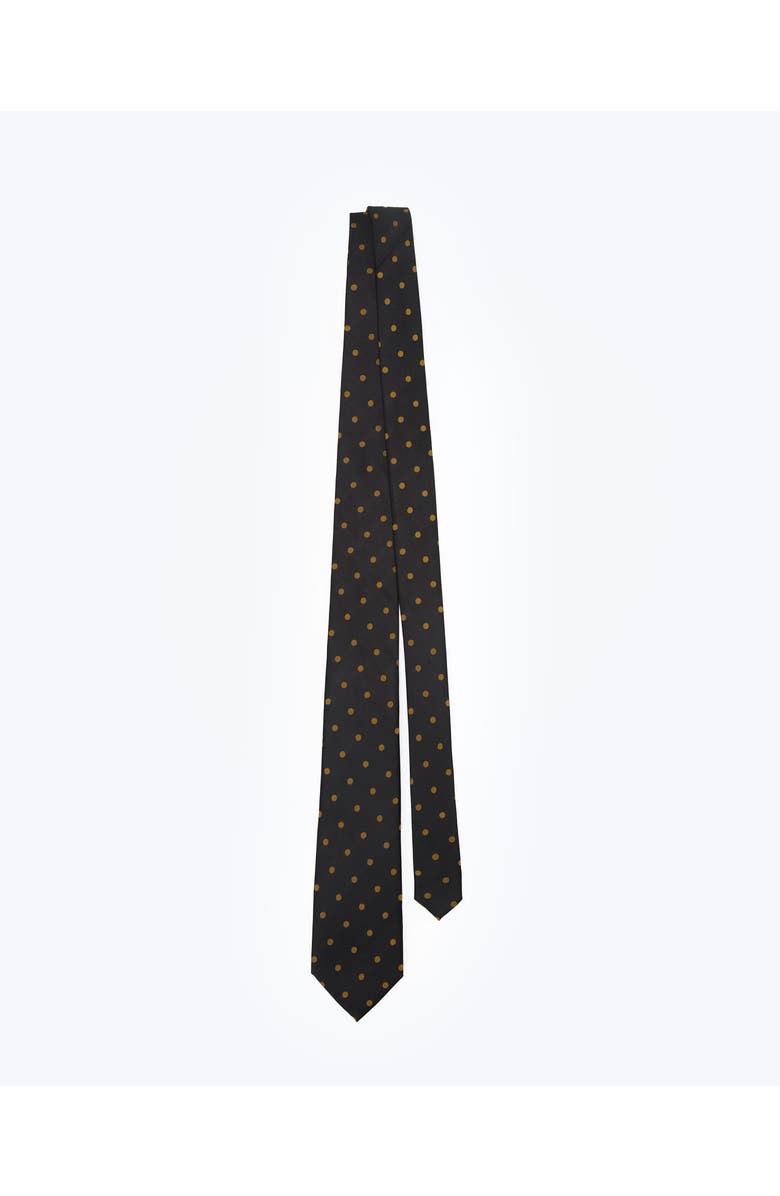 Knottery & Co Polka Dot Silk Jacquard Tie, Alternate, color, Black & Gold
