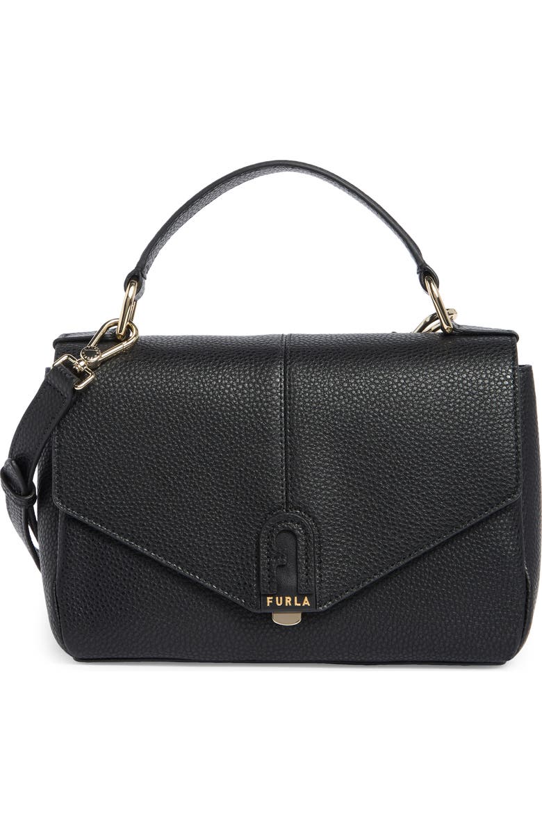 Furla Dafne Top Handle Satchel, Main, color, Nero