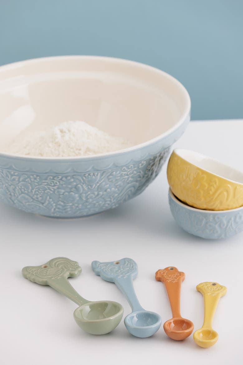 Home to Roost Mini Bowl Set, 4 Ceramic Prep Bowls with Hen and Cockerel Designs, Alternate, color, Multicolored
