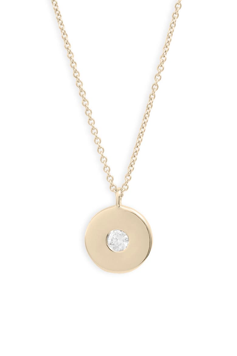 Ofira Circular Pendant Necklace (Nordstrom Exclusive), Main, color, DIAMOND/ YELLOW GOLD