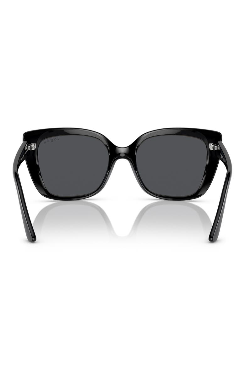 VO5337S 53mm Square Cat Eye Sunglasses, Alternate, color, BLACK / GREY