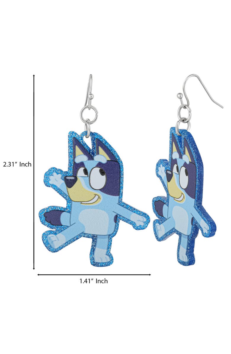 BLUEY Lightweight Drop Earrings with Character Silhouettes, Alternate, color, Blue