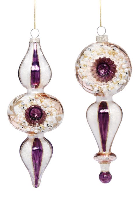 Double Reflector Finial Ornament, Box of 4