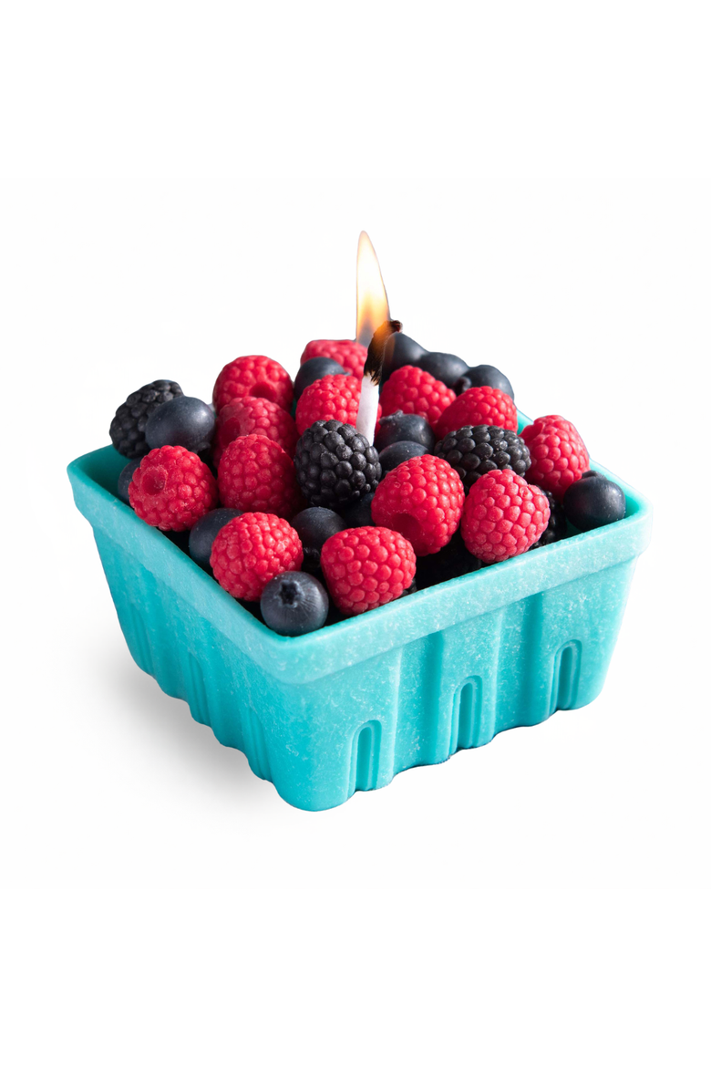 Mixed Berry Basket Candle, Main, color, Tiffany Blue Basket