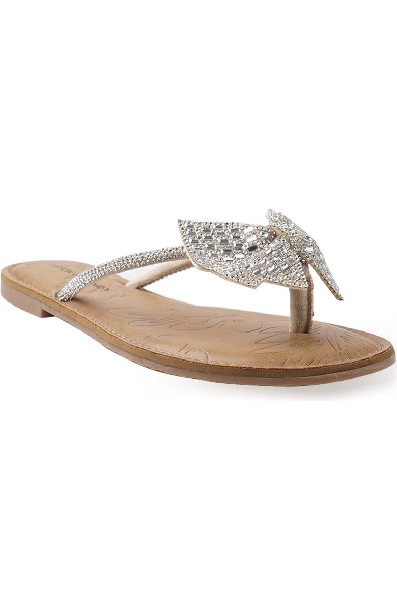 ROCK AND CANDY Crystal Bow Flip Flop, Main, color,