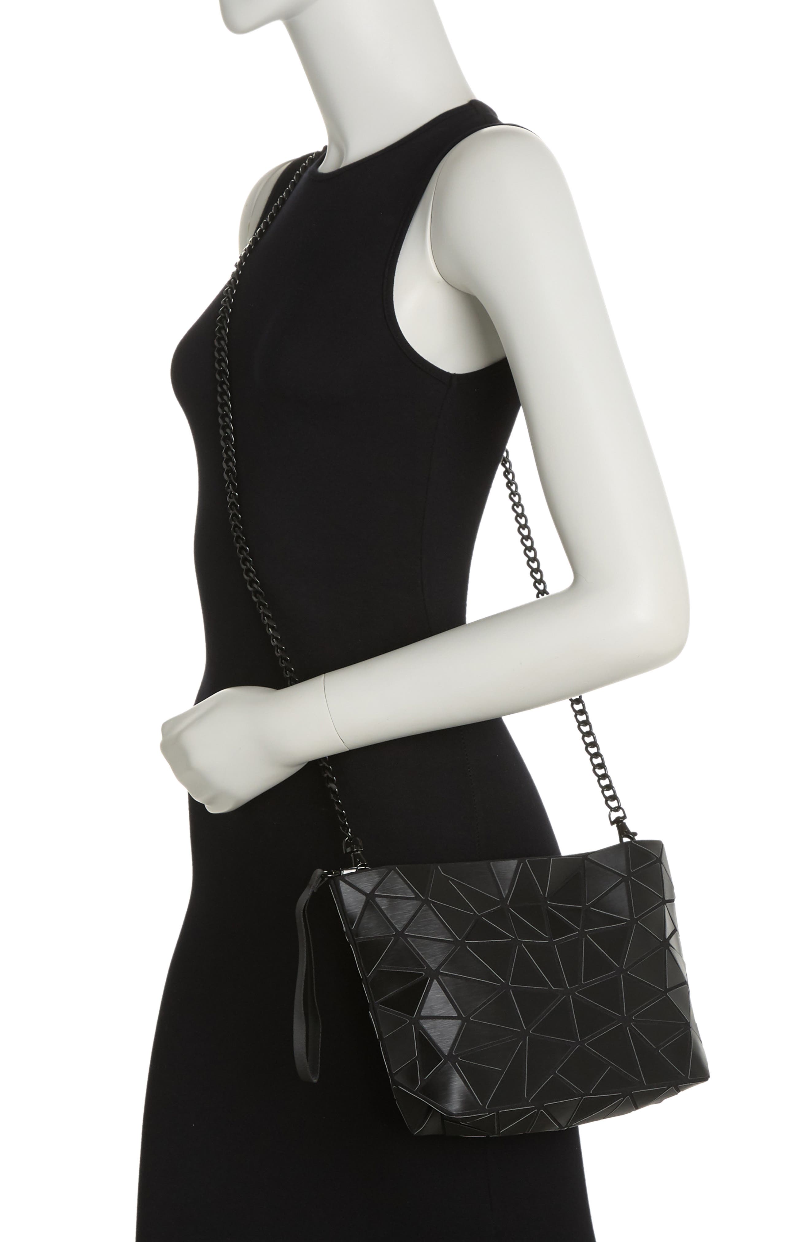 PATRIZIA LUCA Slanted Square Convertible Clutch, Alternate, color, Matte Black