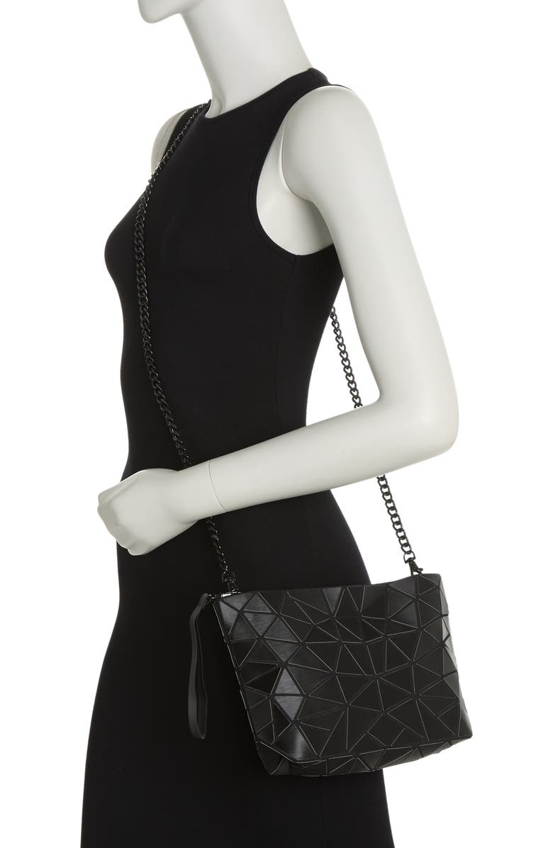 PATRIZIA LUCA Slanted Square Convertible Clutch, Alternate, color, Matte Black