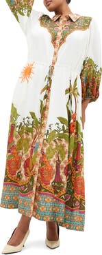 City Chic Print Long Sleeve Maxi Dress