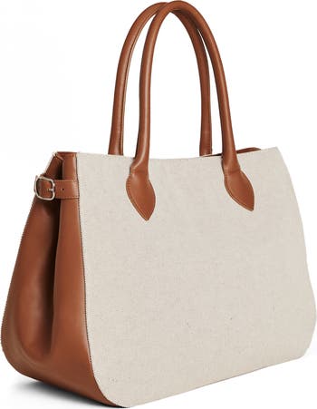 Reformation/Patrizia レザートートバッグ Reformation Oversize Patrizia Canvas & Leather Bag | Nordstrom