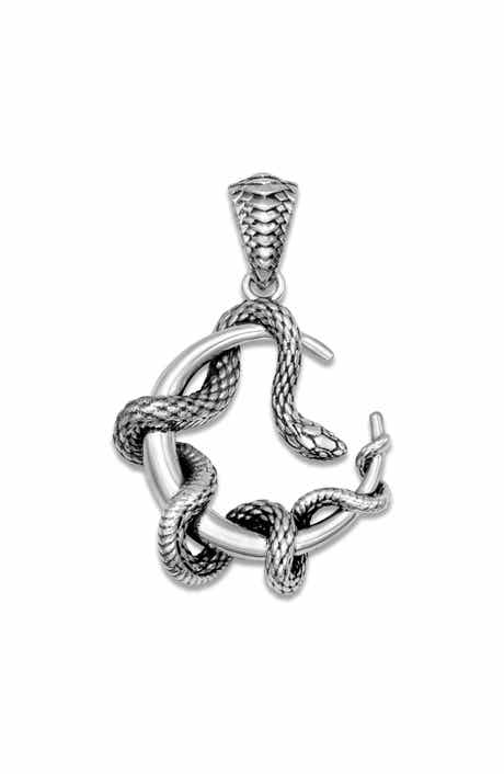 Moon Snake Sterling Silver Pendant