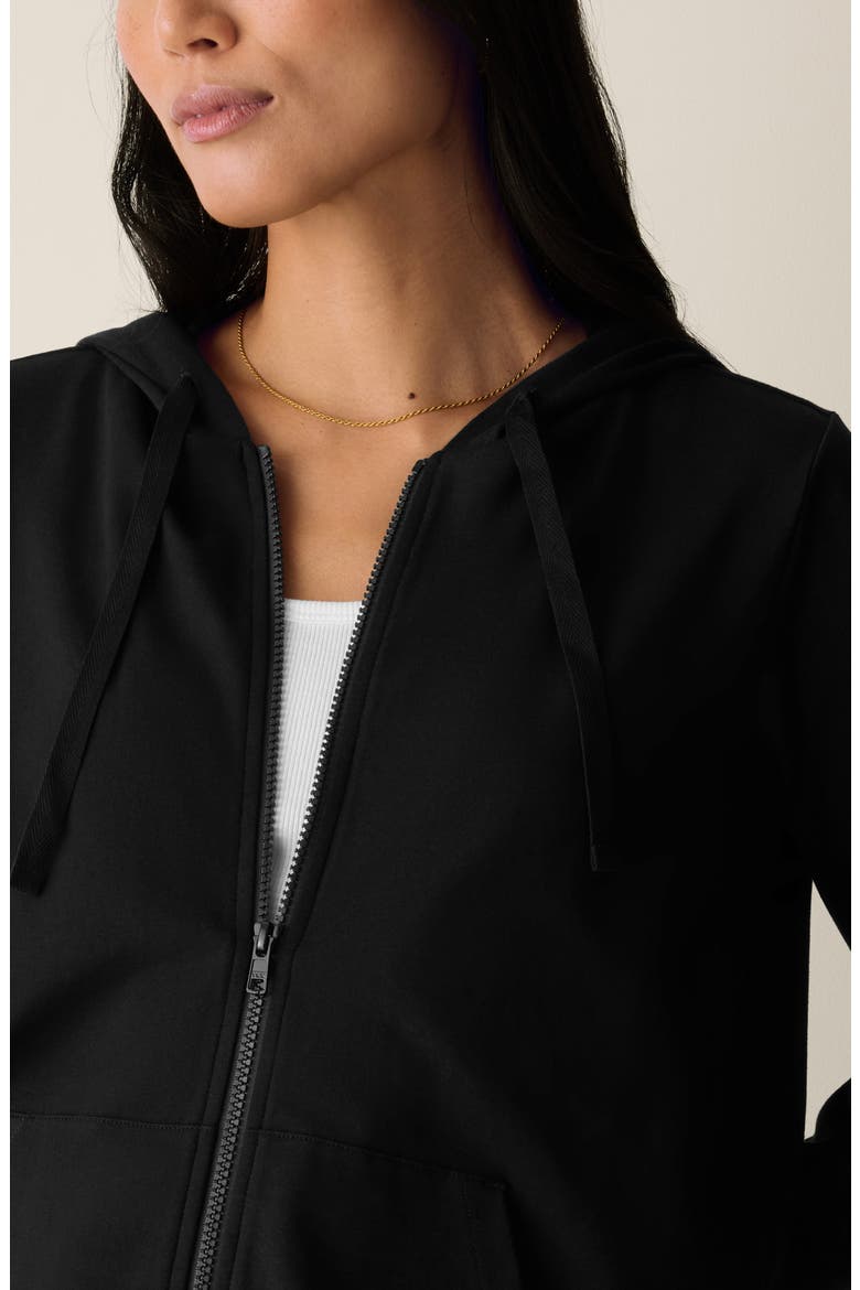 Hooded Zip Jacket, Alternate, color, BLACK