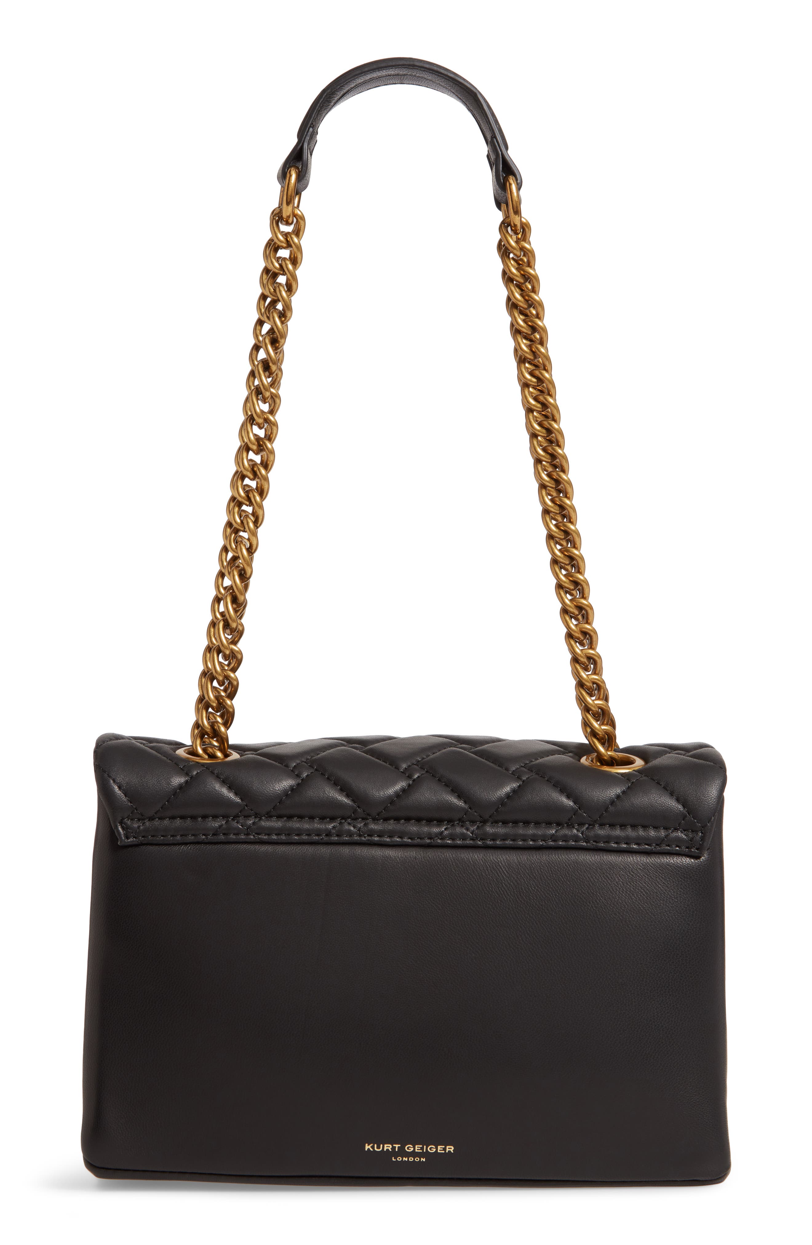 Kurt Geiger London Kensington Quilted Leather Shoulder Bag, Alternate, color, Black