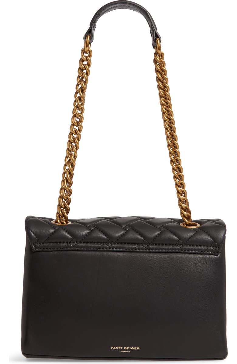 Kurt Geiger London Kensington Quilted Leather Shoulder Bag, Alternate, color, Black