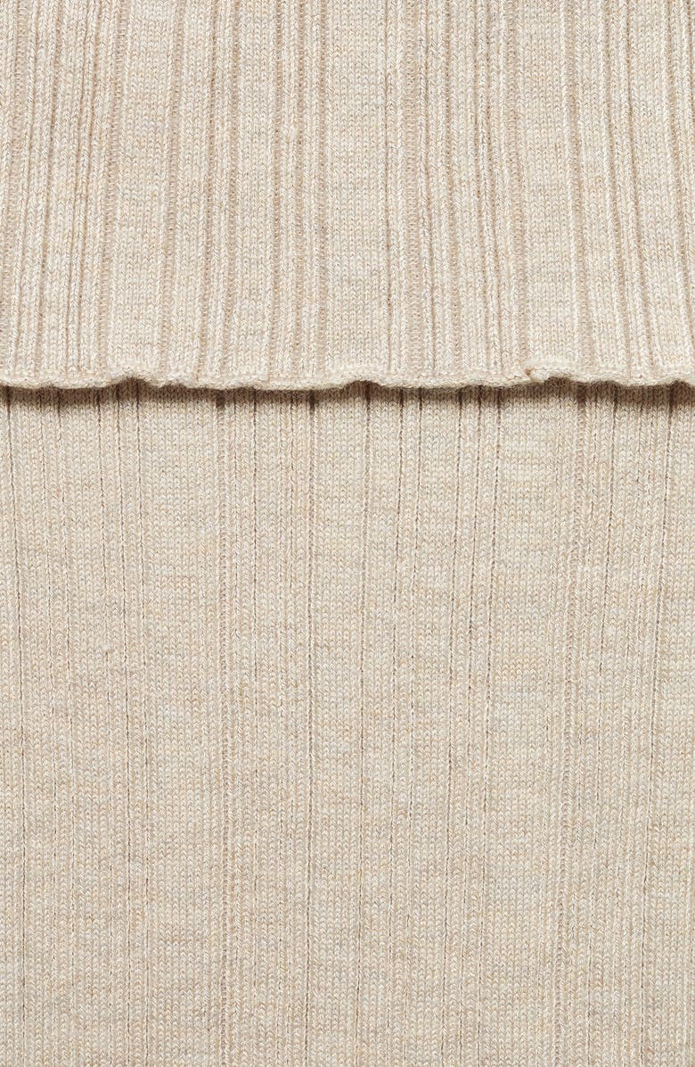 MANGO Strapless Rib Top, Alternate, color, Light/ Pastel Grey