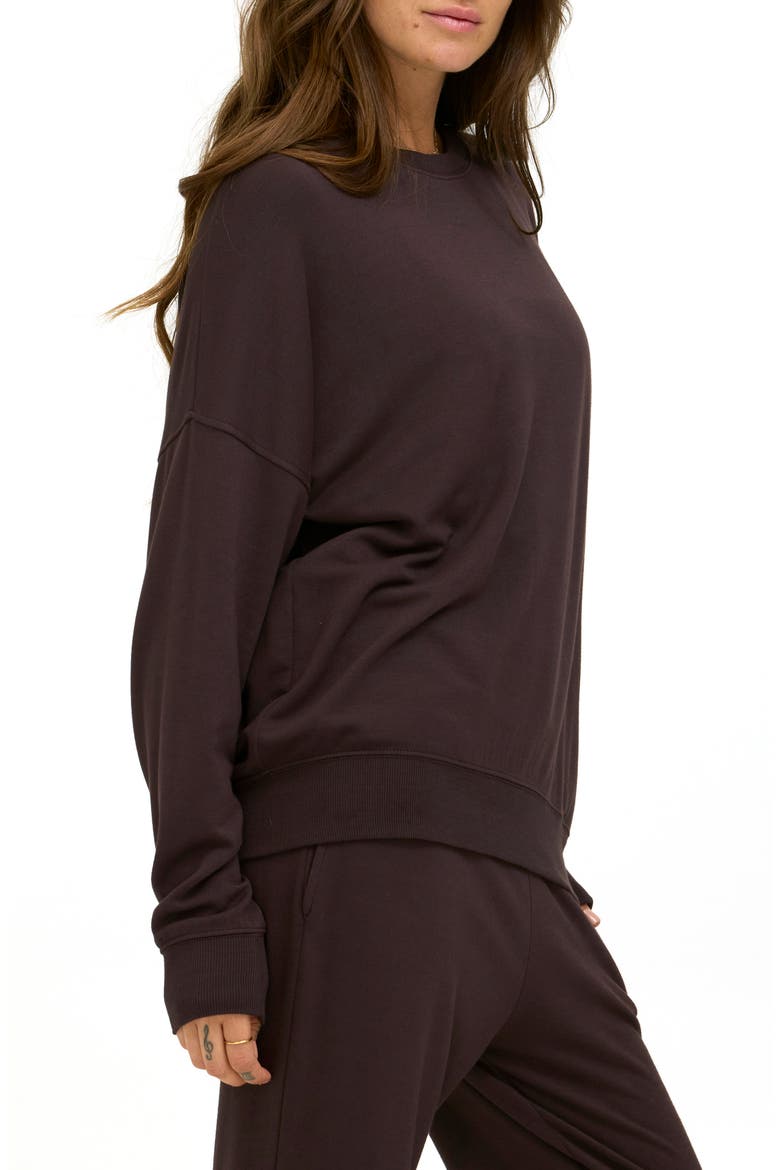 Cathy Boyfriend Feather Fleece Sweatshirt, Alternate, color, COCOA