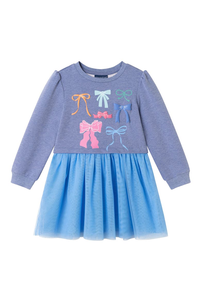 Kids' Sweatshirt Dress, Main, color, NAVY HEATHER