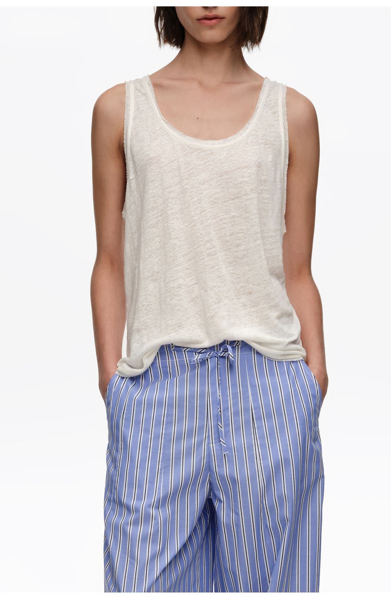 Bimba y Lola Washed Linen Vest Top, Main, color, Ivory