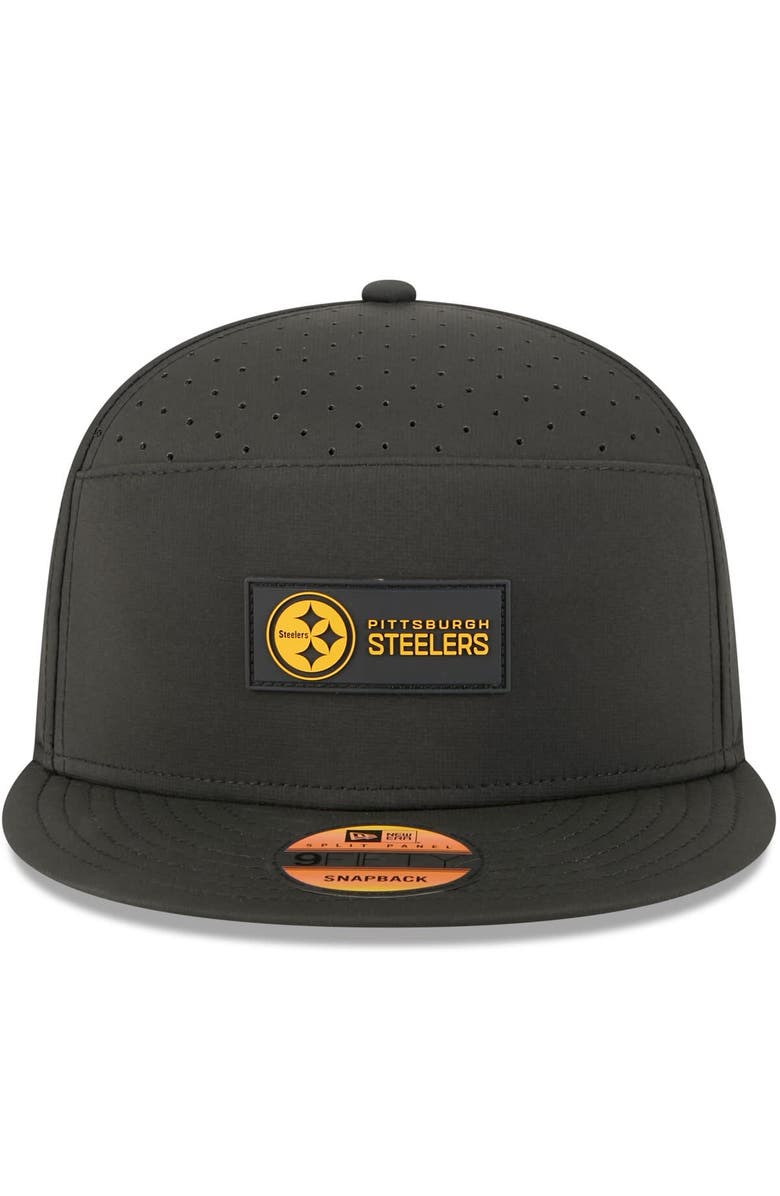 New Era Men's New Era Black Pittsburgh Steelers 2025 Sideline  Split Panel 9FIFTY Snapback Hat, Alternate, color, Black