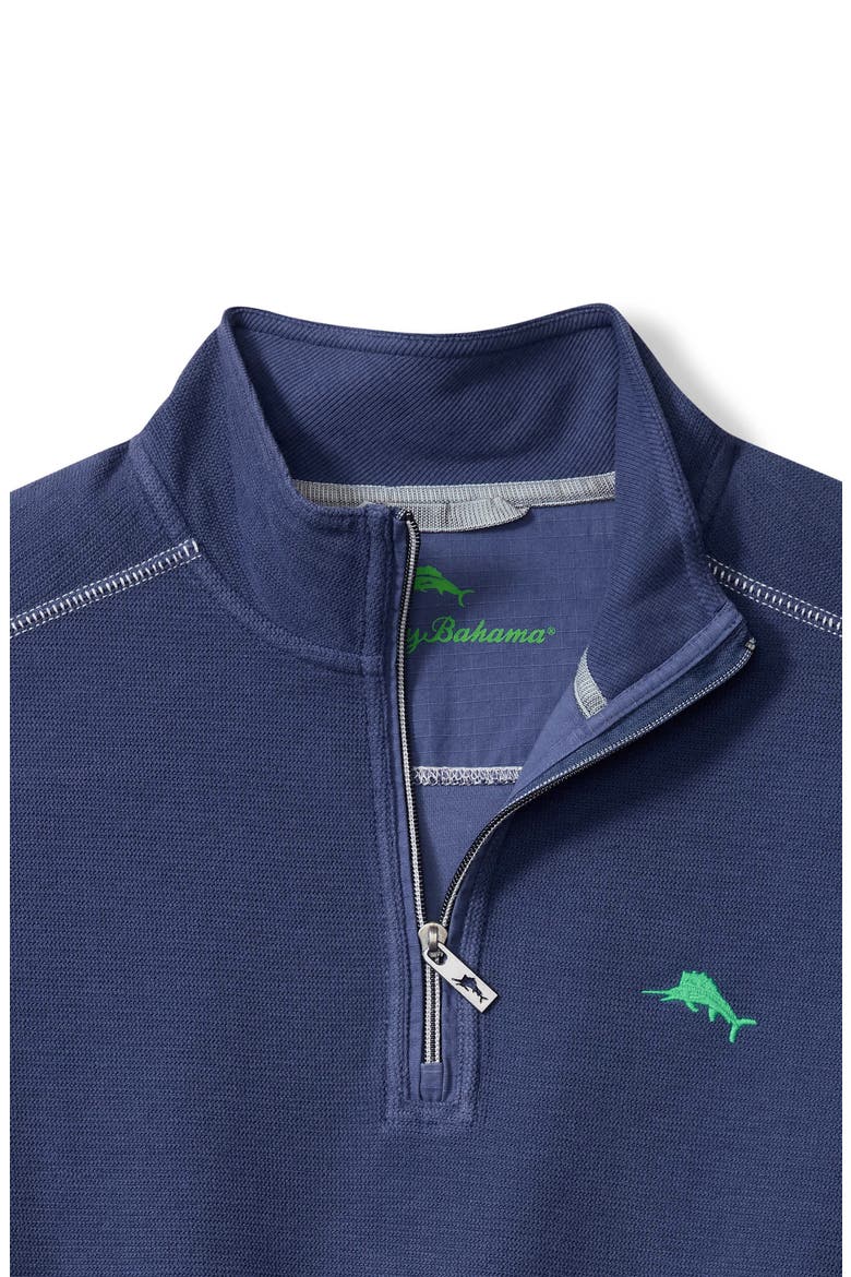 Montego Bay Textured Cotton & Lyocell Half Zip Pullover, Alternate, color, ISLAND NAVY