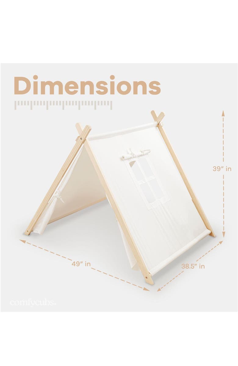 Comfy Cubs Kids Indoor Play Tent, Alternate, color, Natural Wood