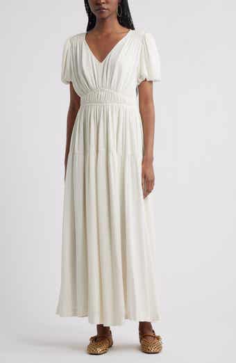 Treasure & Bond Shirred Puff Sleeve Dress