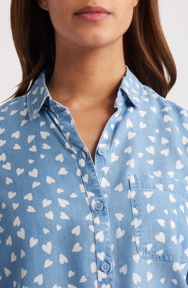 beachlunchlounge Kaylee Long Sleeve Chambray Button-Up Shirt, Alternate, color, 