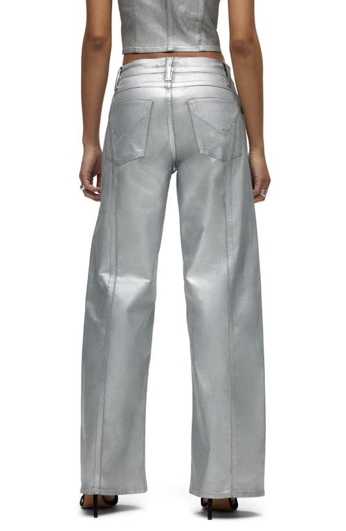 Hudson Jeans Lexi Seamed Metallic Straight Leg Jeans In Blue